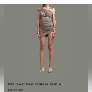 Mini Pillar Dress in Brown. Entire studios
